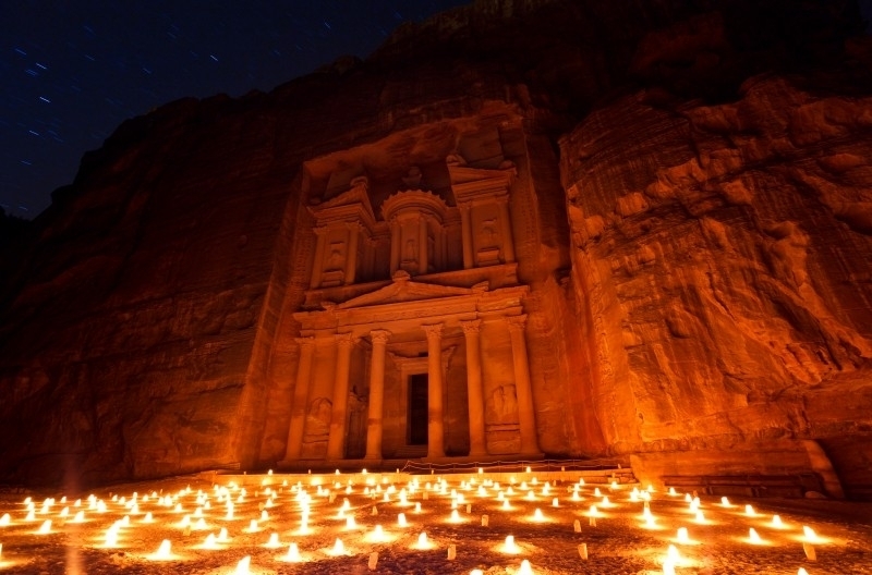 Petra por la noche, Jordania Petra por la noche, Jordania